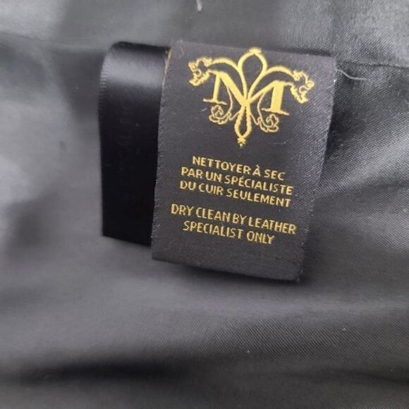 MACKAGE Black Wool With Leather Trim Woman's Peacoat size Large - Picture 11 of 14